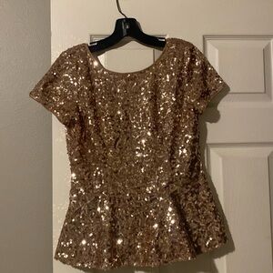 Champagne gold sequins top